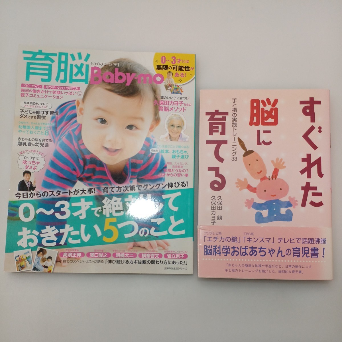 zaa-542♪育脳2冊セット 育脳Baby-mo(0~3才で絶対しておきたい5つ)主婦の友社+すぐれた脳に育てる―手と指の実践トレーニング33 拍卖