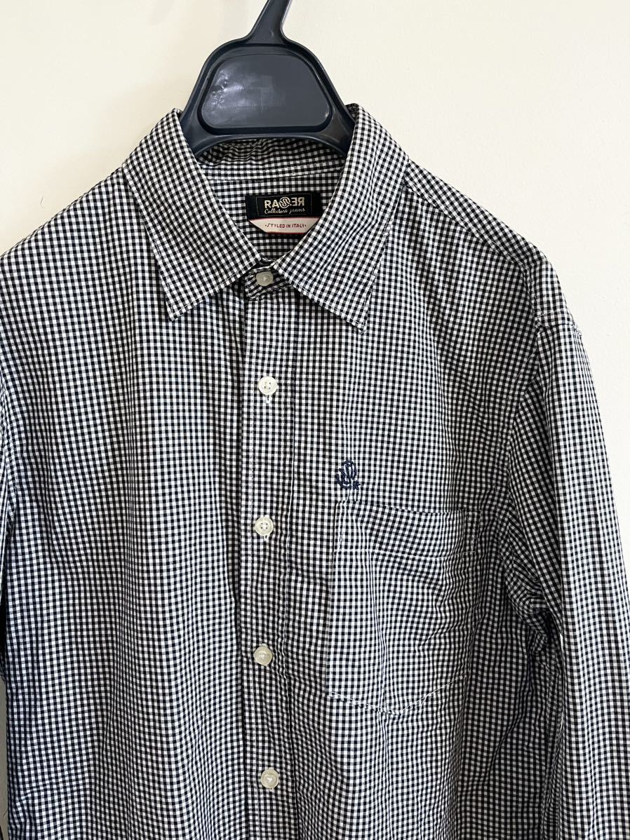 送料¥185 RARE ラーレ黒白ギンガムチェックシャツM拍卖