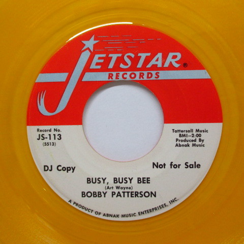 BOBBY PATTERSON & THE MUSTANGS-Busy,Busy Bee / Sweet Taste O拍卖