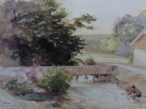 藤島武二、春の小川、画集、新品額付、ara拍卖