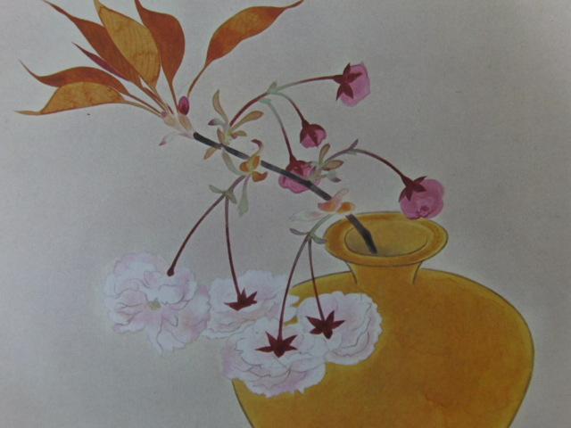 安田靫彦、【八重桜】、希少な大判額装用画集より、新品高級額装付、豪華限定版、巨匠、コロタイプ、日本人画家拍卖