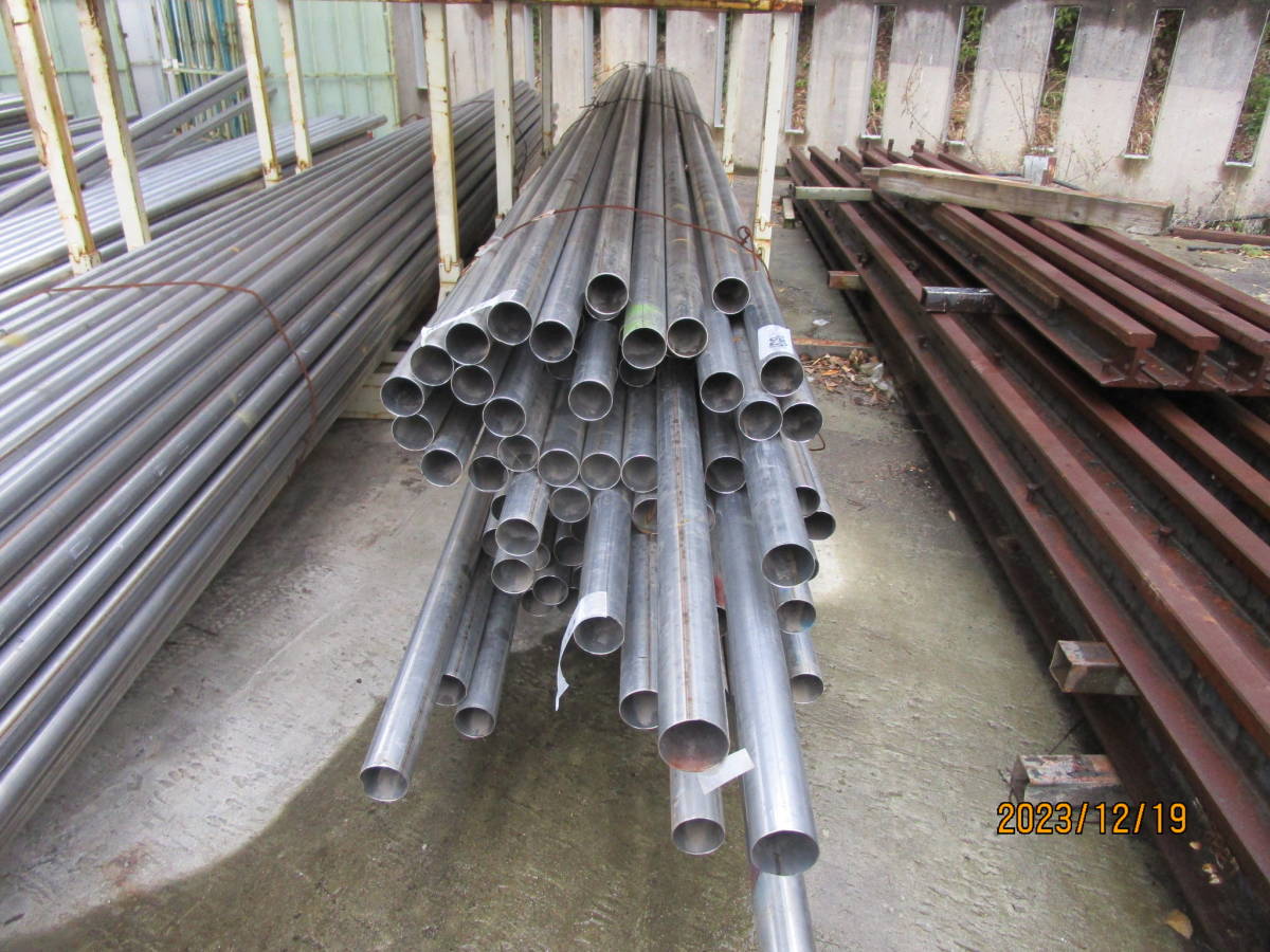 油谷 №5193 ステンレスパイプ SUS 10本盛 クロームステンレス 丸パイプ単管パイプ 直径60㎜ 長さ5400㎜ 厚み1㎜ 建築材料 DIY素材 中古拍卖