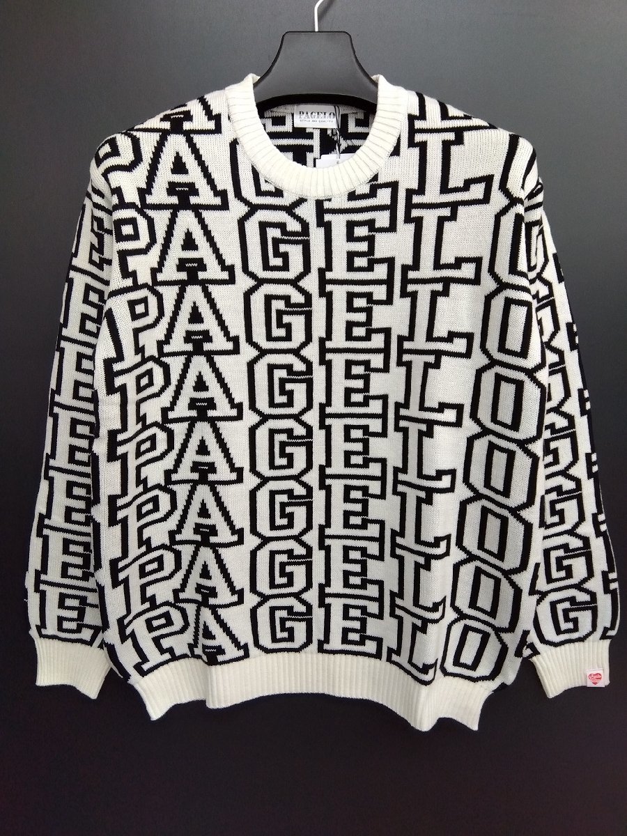 セーター 55%OFF アンジェロ・パジェロ 秋冬物 ロゴ入り クルーネック(L)送料無料 新品拍卖