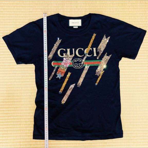 グッチ シューティングスター スパンコール シェリーライン Tシャツ XXS GUCCI 星 svar スワロフスキー Swarovski ガラス クリスタル GG柄拍卖