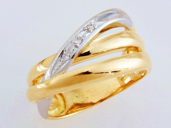 ★☆見て!K18金×Pt900ダイヤ0.02Ctリング指輪11号!MJ-1423拍卖