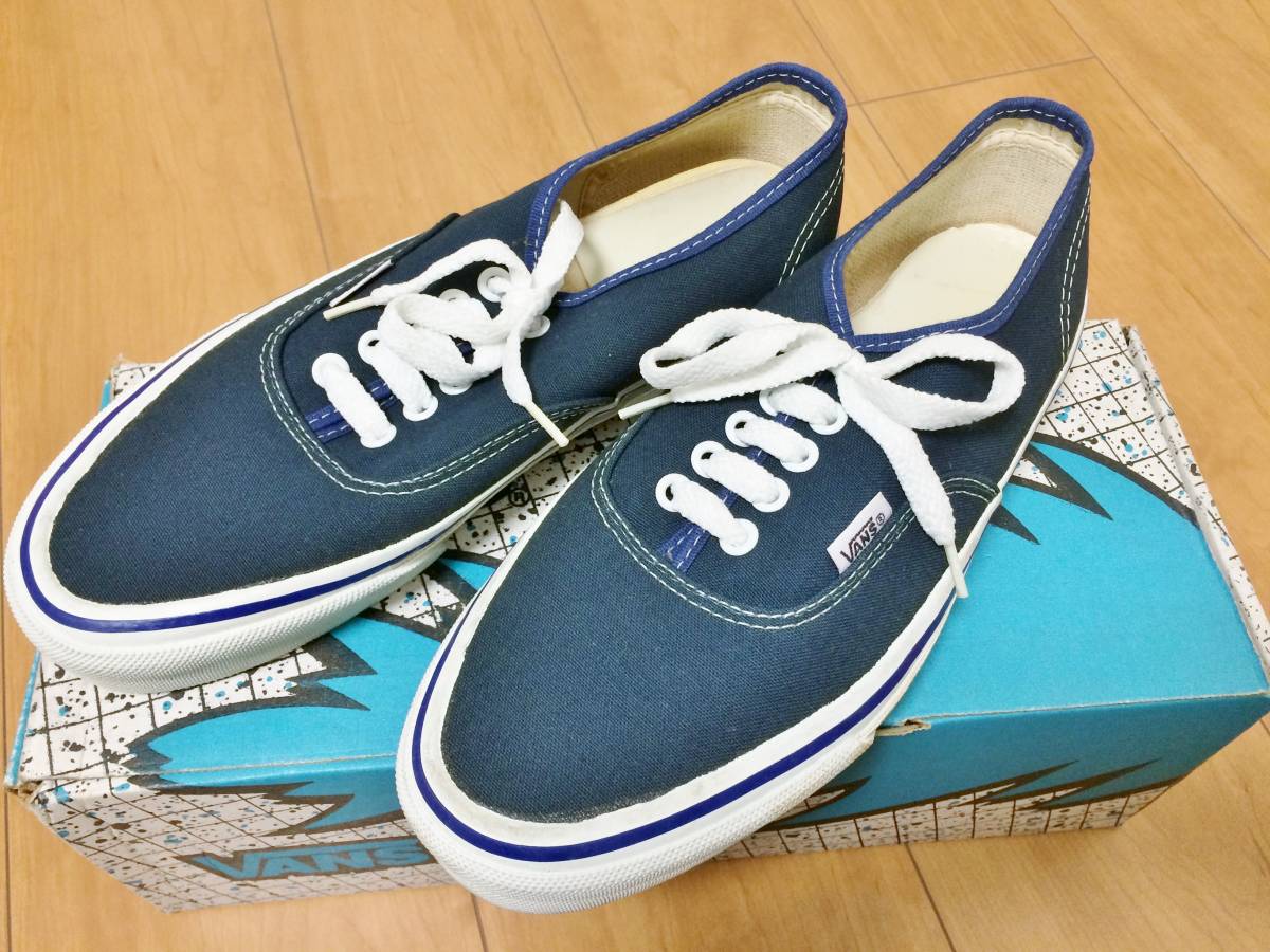 80's VANS AUTHENTIC “NAVY” USA製 Deadstock 箱付 ビンテージ品拍卖