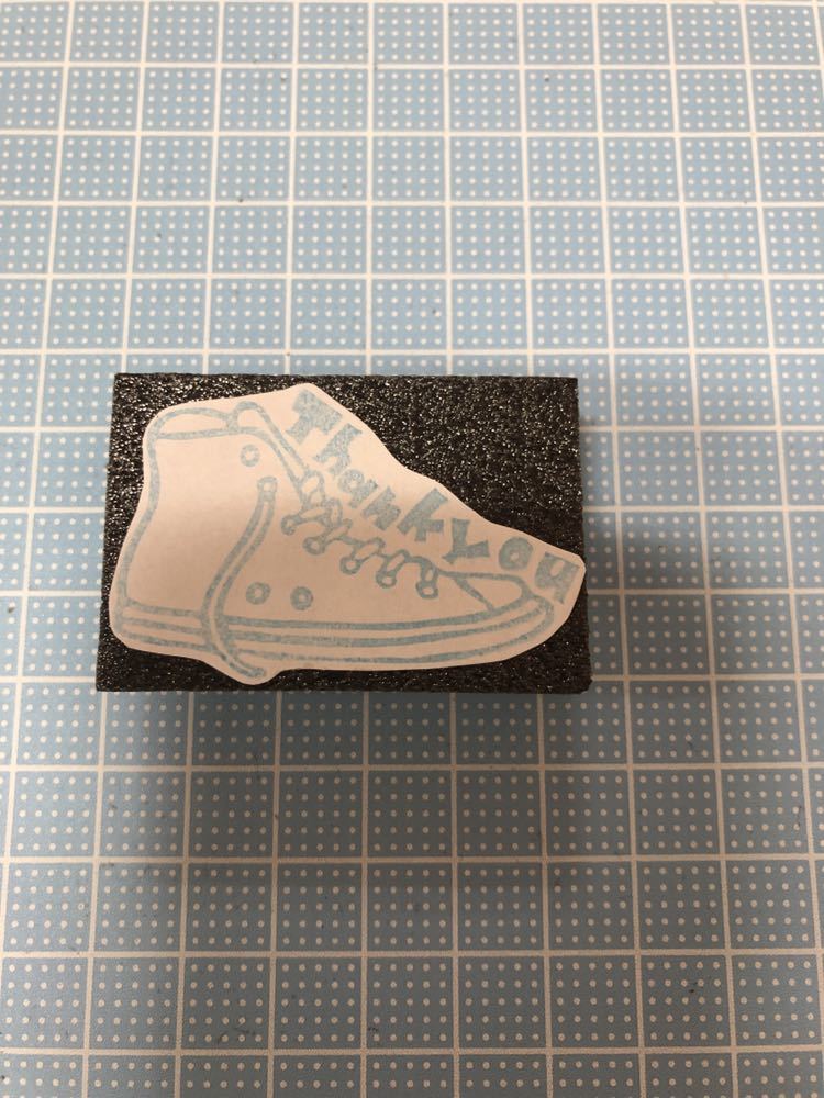 消しゴムはんこ サンキュー 靴 手紙スタンプ拍卖