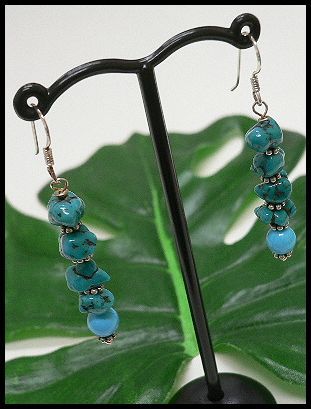 ★在庫処分★シルバー925ピアス2個セットtypeH天然石ターコイズさざれ丸玉/店舗閉店のため銀アクセALL50%OFF拍卖