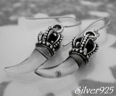 ★在庫処分★シルバー925ピアス2個セット 天然石 水晶クラウン王冠/店舗閉店のため銀アクセALL50%OFF拍卖