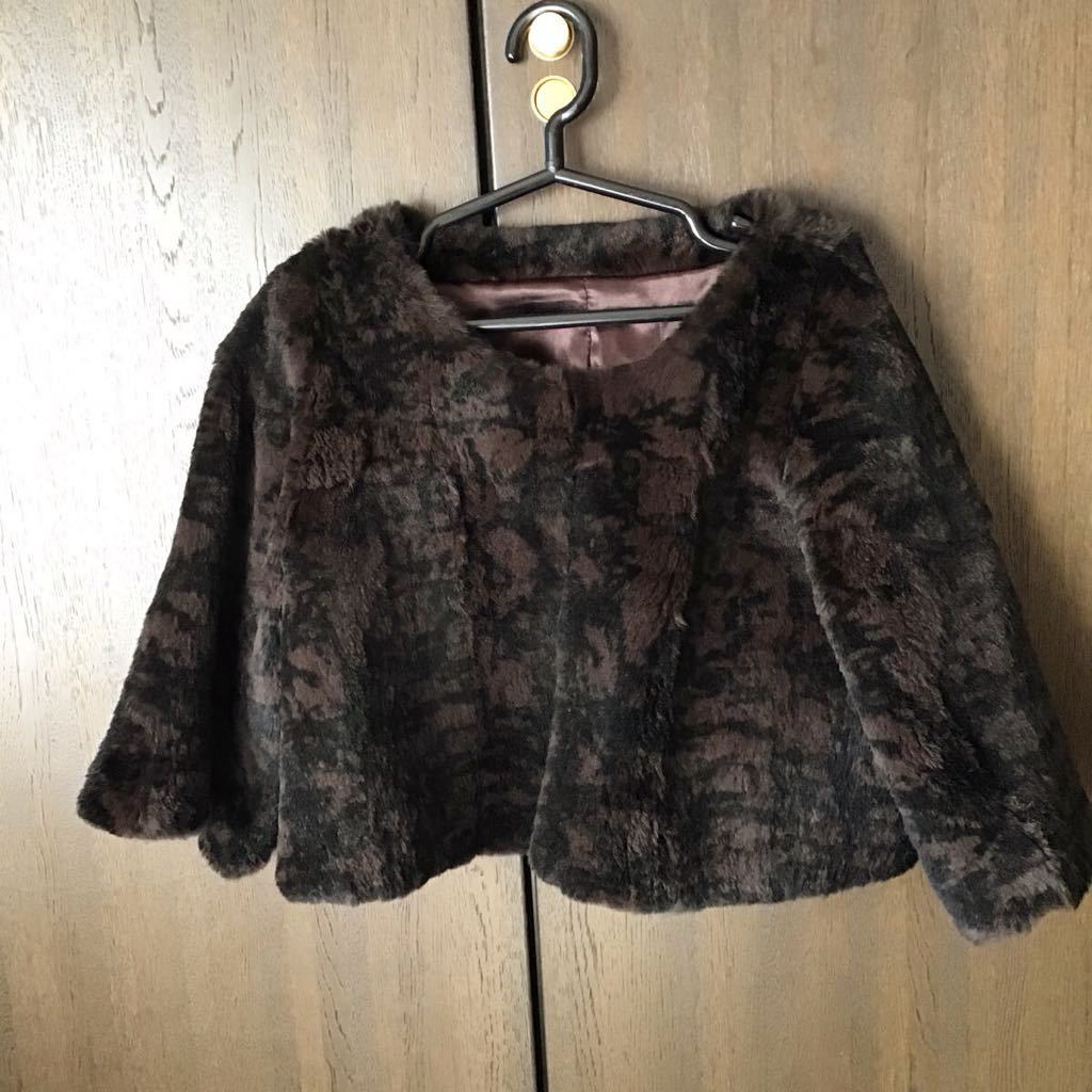 ボレロ♪誂え品♪シェアードレッキスファー♪定形外♪素敵デザイン♪S-M程度拍卖