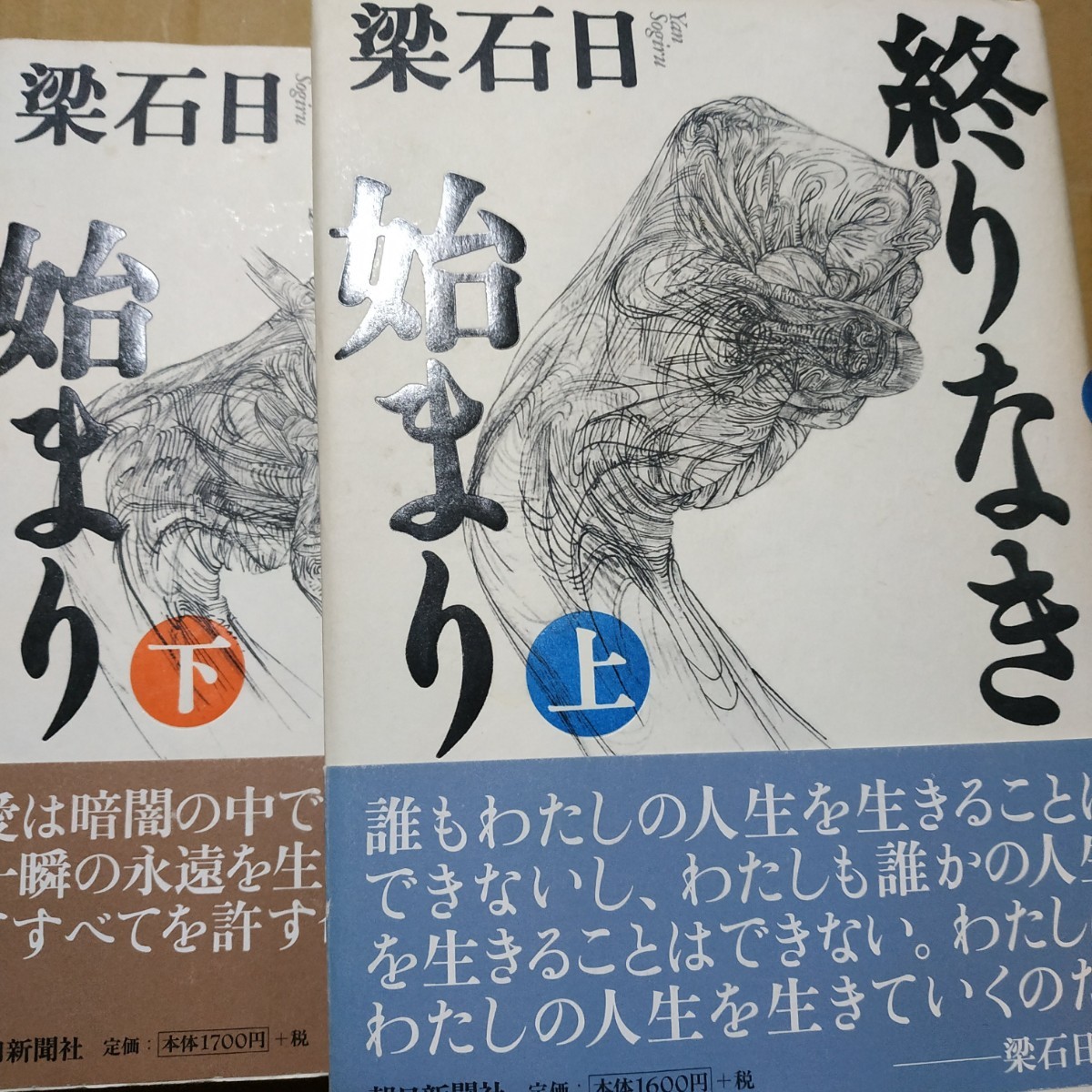 梁石日 終わりなき始まり 上下2巻恋人役は 奔放な李良枝がモデル 送料230円 検索→数冊格安 面白本棚拍卖