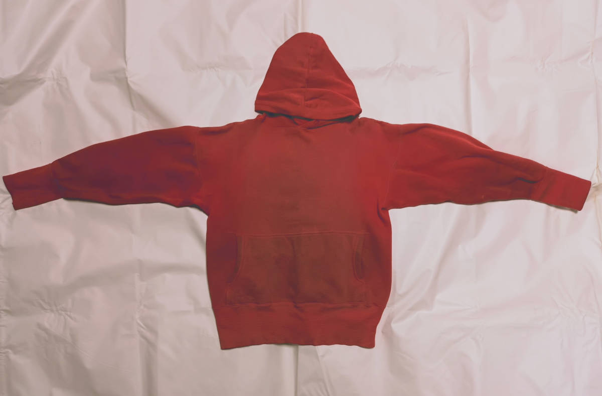 ビンテージ スウェット パーカー 50s vintage sweat 身幅49cm 着丈52.5cm 赤 フェード リブ長拍卖