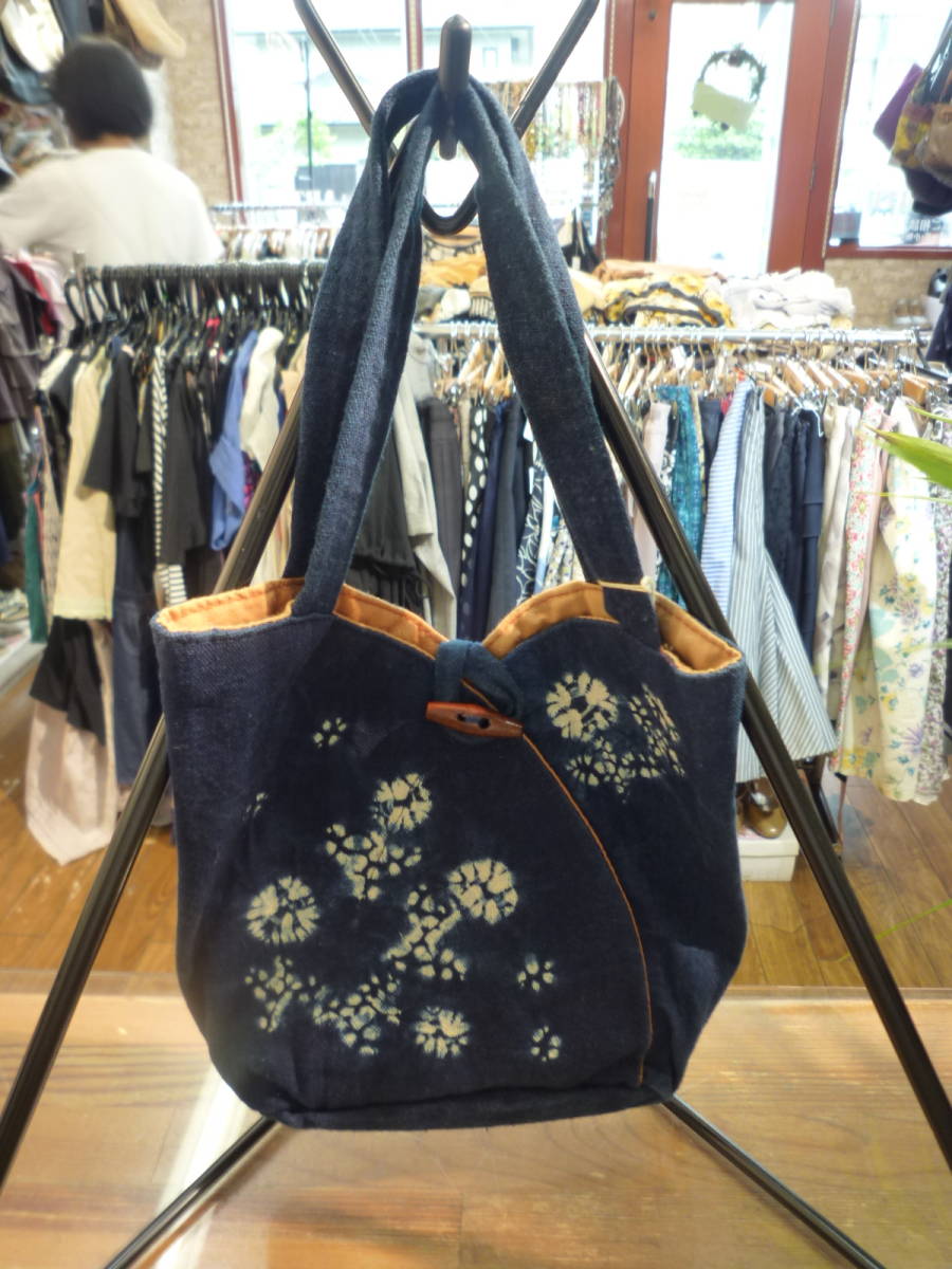 【0705-10】和風ミニバッグ 藍染?拍卖