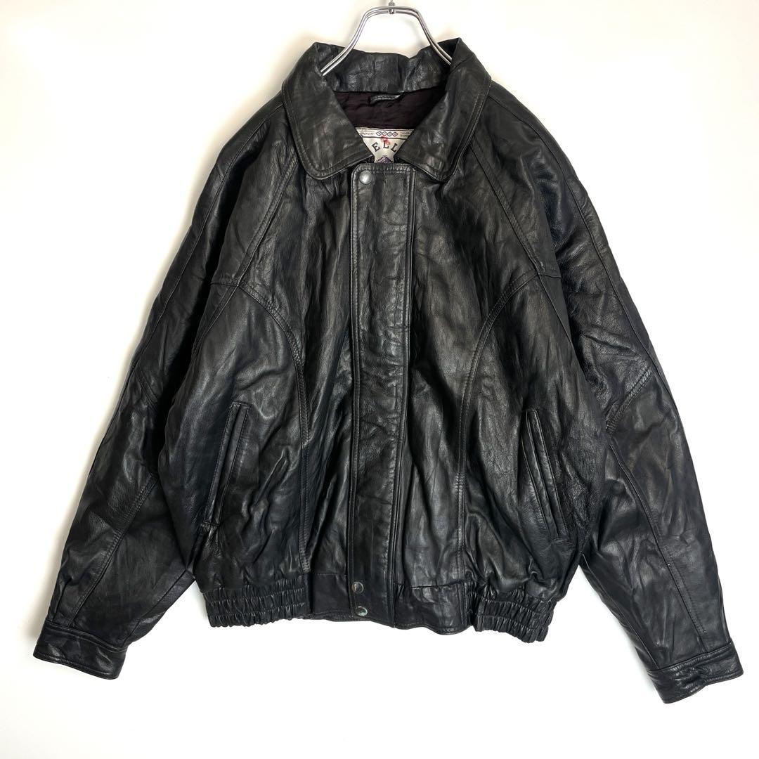 Pelle Uomo本革リアルレザージャケットライダースジップアップ黒ブラック拍卖