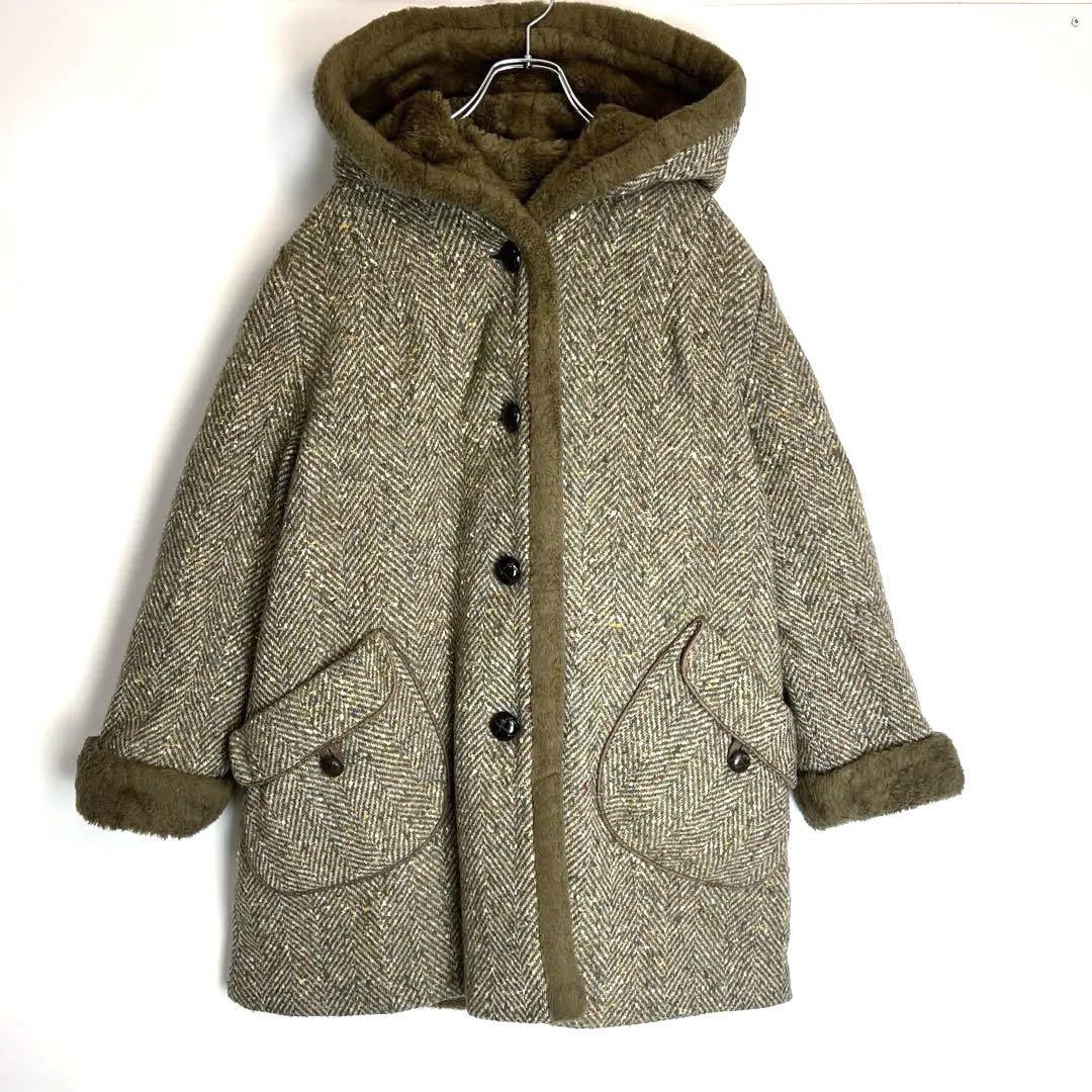 ヴィンテージDAVISデイヴィスウールヘリンボーンボアコートジャケット拍卖