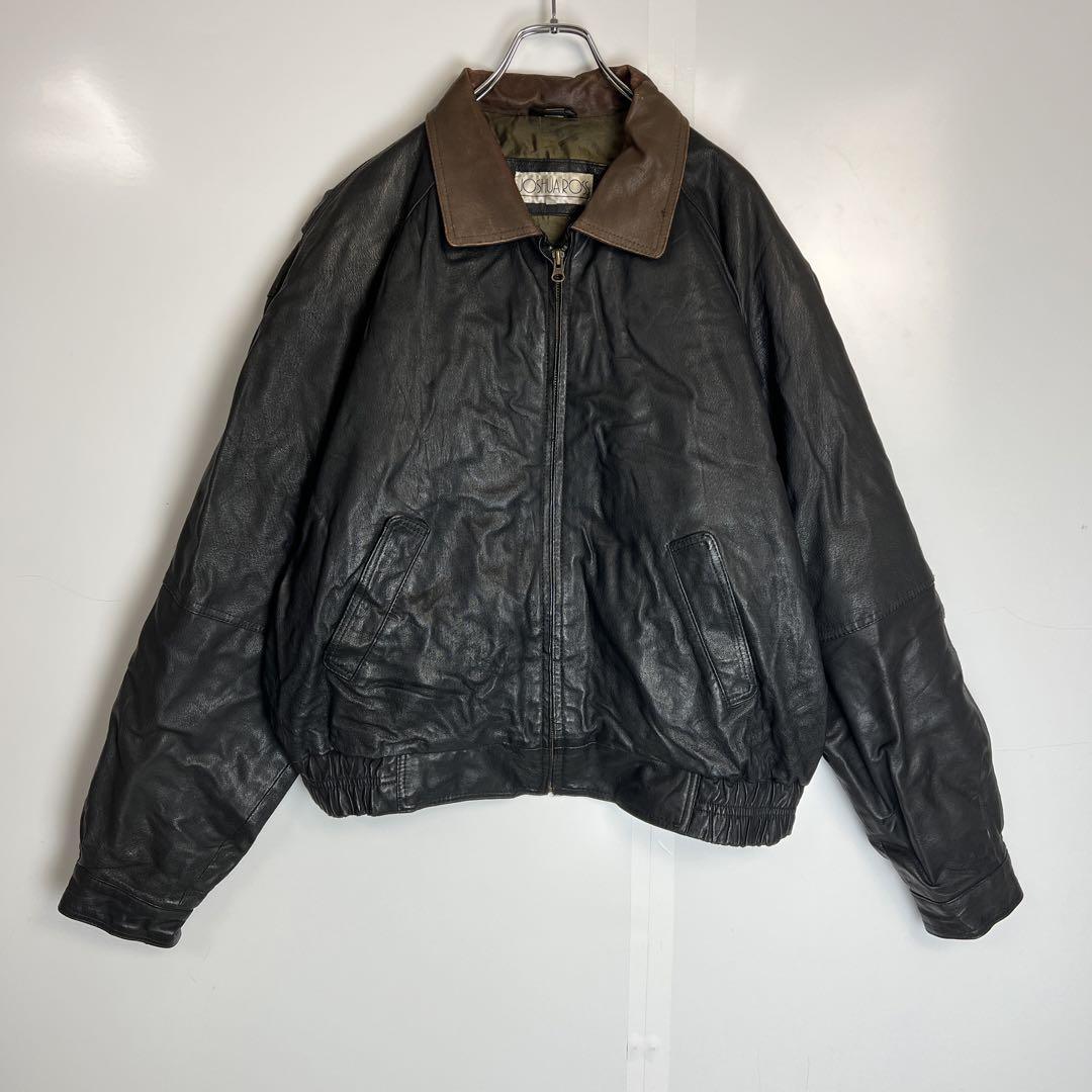本革JOSHUAROSSリアルレザージャケットブルゾン中綿ヴィンテージ拍卖