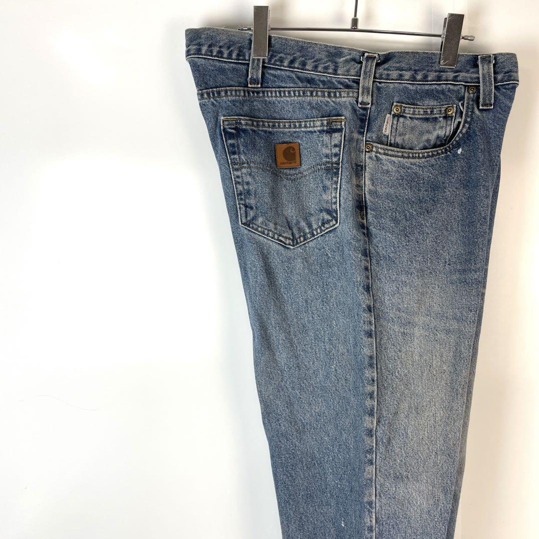 カーハートデニムパンツジーンズCarhartt革パッチウォッシュヴィンテージ拍卖