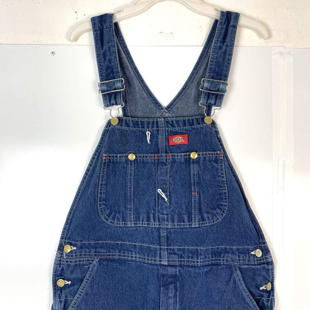 メキシコ製ディッキーズDickiesデニムオーバーオール、ペインタージーンズ青拍卖