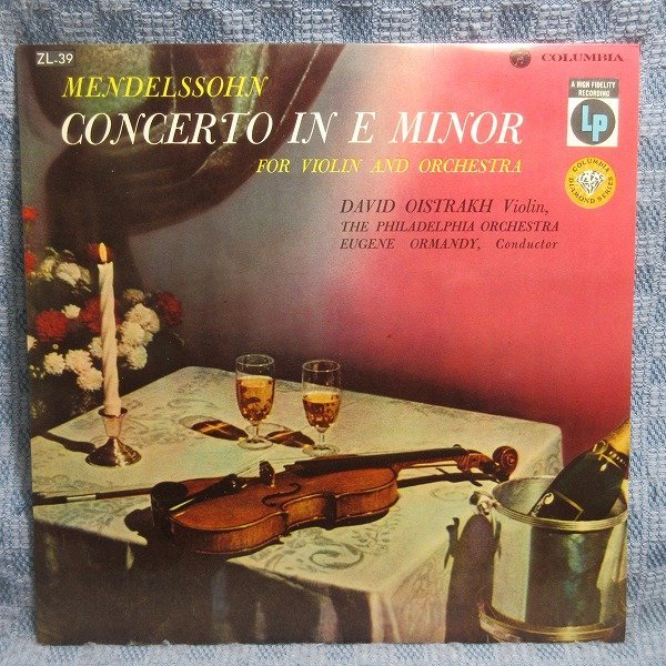 VA341●ZL-39/オイストラッフ/オーマンディ指揮「メンデルスゾーン:ヴァイオリン協奏曲」 ペラジャケ10インチレコード(アナログ盤)拍卖