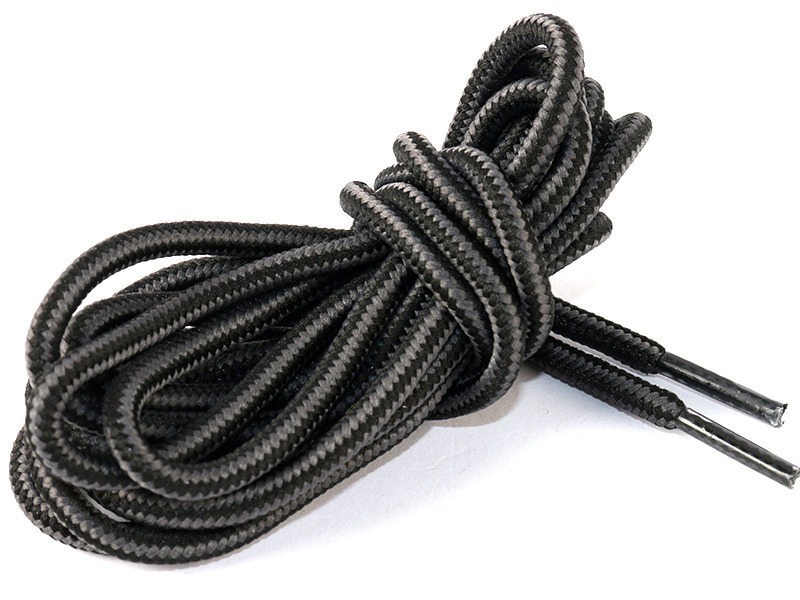 ファッション 2色 スポーツ ブーツ レザーブーツ シューレース 丸紐 靴紐 靴ひも 0.4×120CM#グレーXブラック拍卖