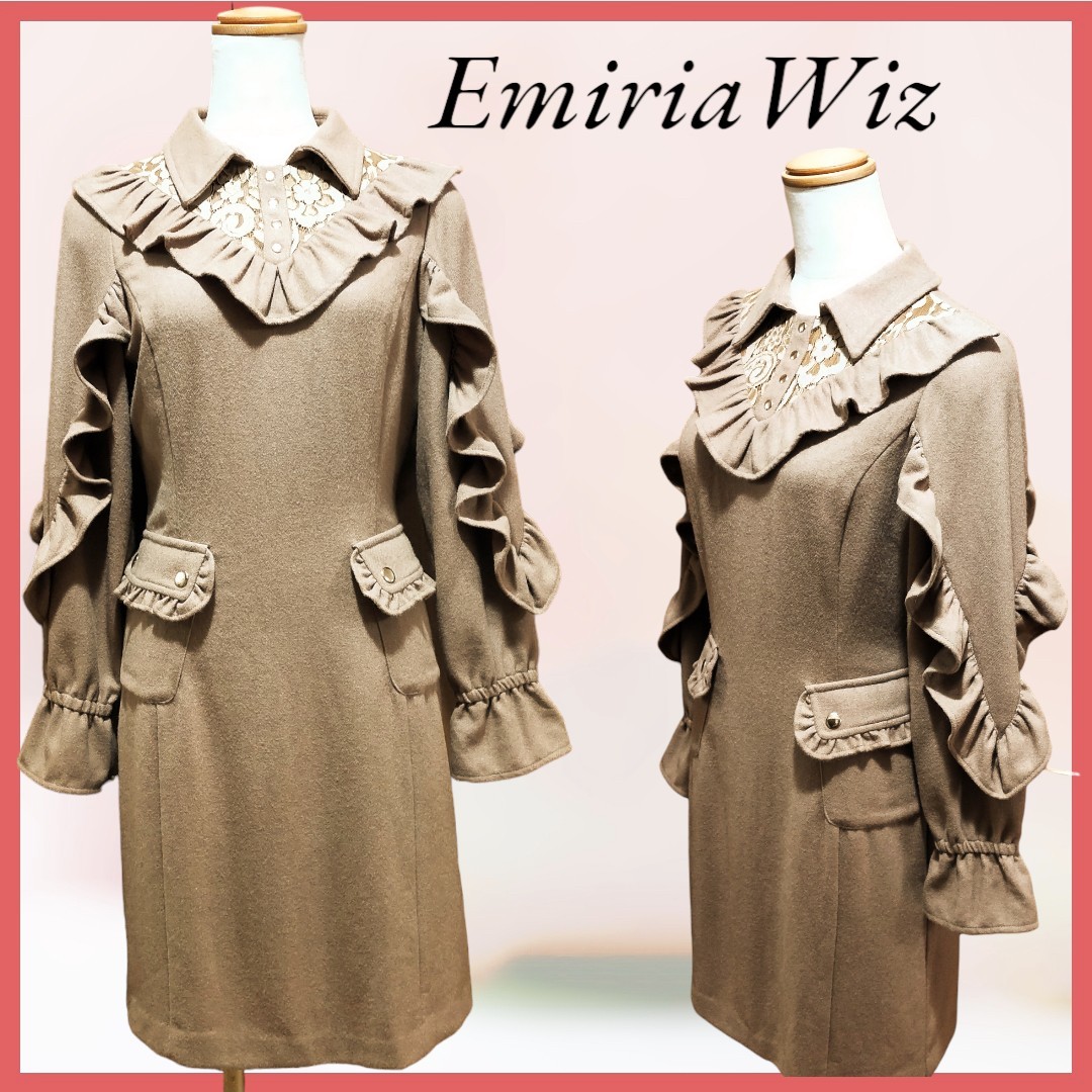 定価1.78万 EmiriaWiz エミリアウィズ ワンピース フリルウール混ミニドレス拍卖