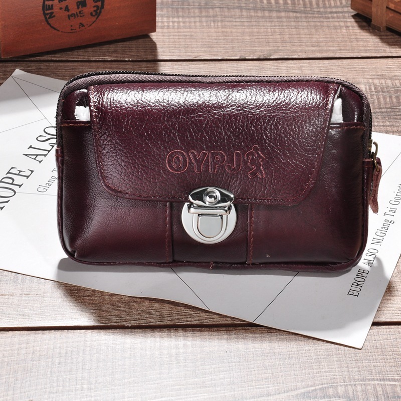 新入荷 ベルトポーチ メンズバッグ 本革 スマホポーチ 小物入れ ミニバッグ 縦型 横型 ウォーキングポーチ 多機能的 ブラウン拍卖