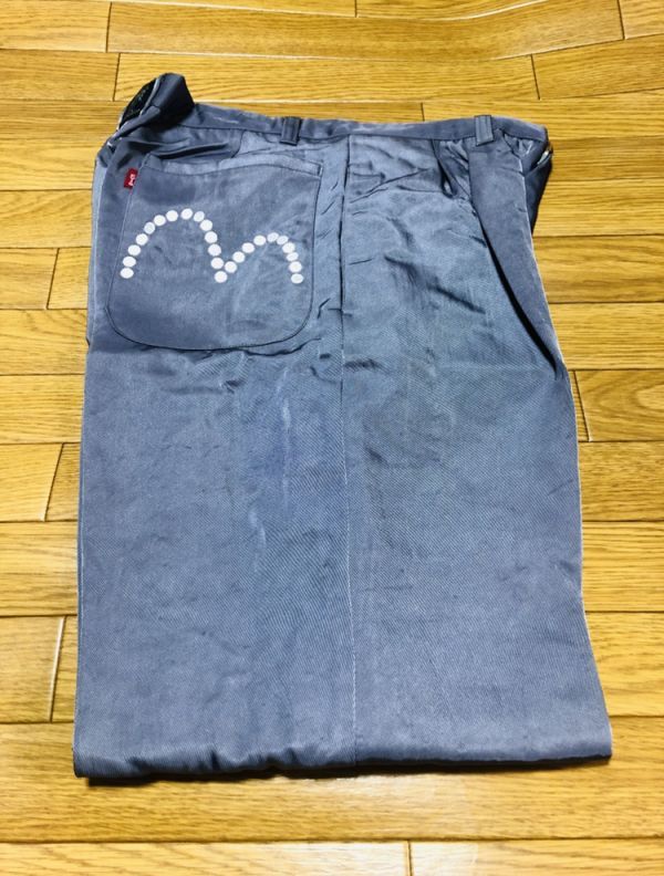 【激レア/デッドストック】初期のEVIS CIBUFF 光沢パンツ シルバー W32 サイズ A EVISYA TAILOR EVISU YAMANE DELUXE DOWLUCK 拍卖
