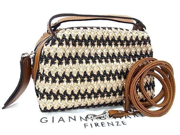 ■新品■未使用■ GIANNI CHIARINI ジャンニ キャリーニ マリファS ストロー クロスボディ ショルダーバッグ ブラウン系 BF4763拍卖