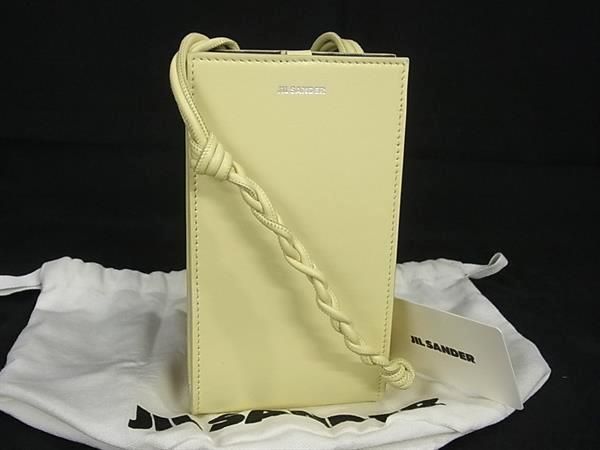 ■新品■未使用■ JIL SANDER ジルサンダー タングル レザー クロスボディ フォンケース ショルダーバッグ ミニバッグ イエロー系 AV4970拍卖