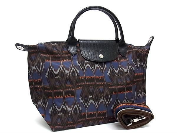 ■新品■未使用■ LONGCHAMP ロンシャン ルプリアージュ ネオ ナイロン 2WAY ハンドバッグ ショルダー ネイビー系×ブラウン系 AS6184拍卖