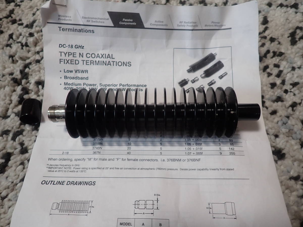 NALDA COAXIAL TERMINATIOMNS 2-18GHZ 40W拍卖