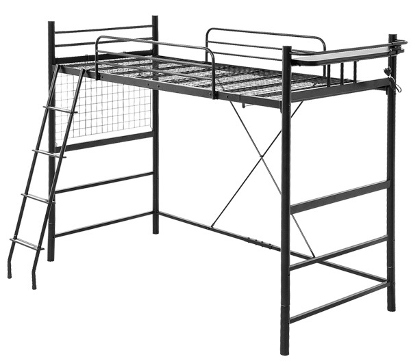 高さ調整可能!宮・コンセント付き ロフトベッド【ORCHIS-オーキス-】HT70-94-BK ブラック拍卖