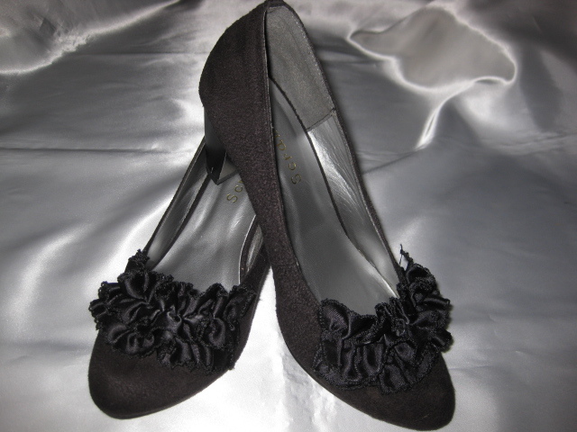 ★美品/USED★Scrdmble/黒色/フェイクスエード/パンプス★LL★拍卖