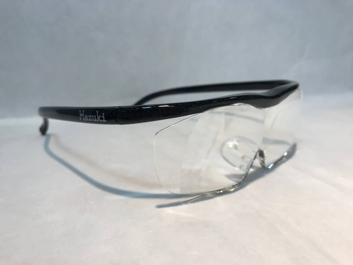 正規品!交換用鼻パッド2個付き★ハズキルーペ 1,85倍 ラージ★黒 クリアレンズ ブルーライトカット Hazuki ルーペ 老眼 ハズキ ブラック 拍卖