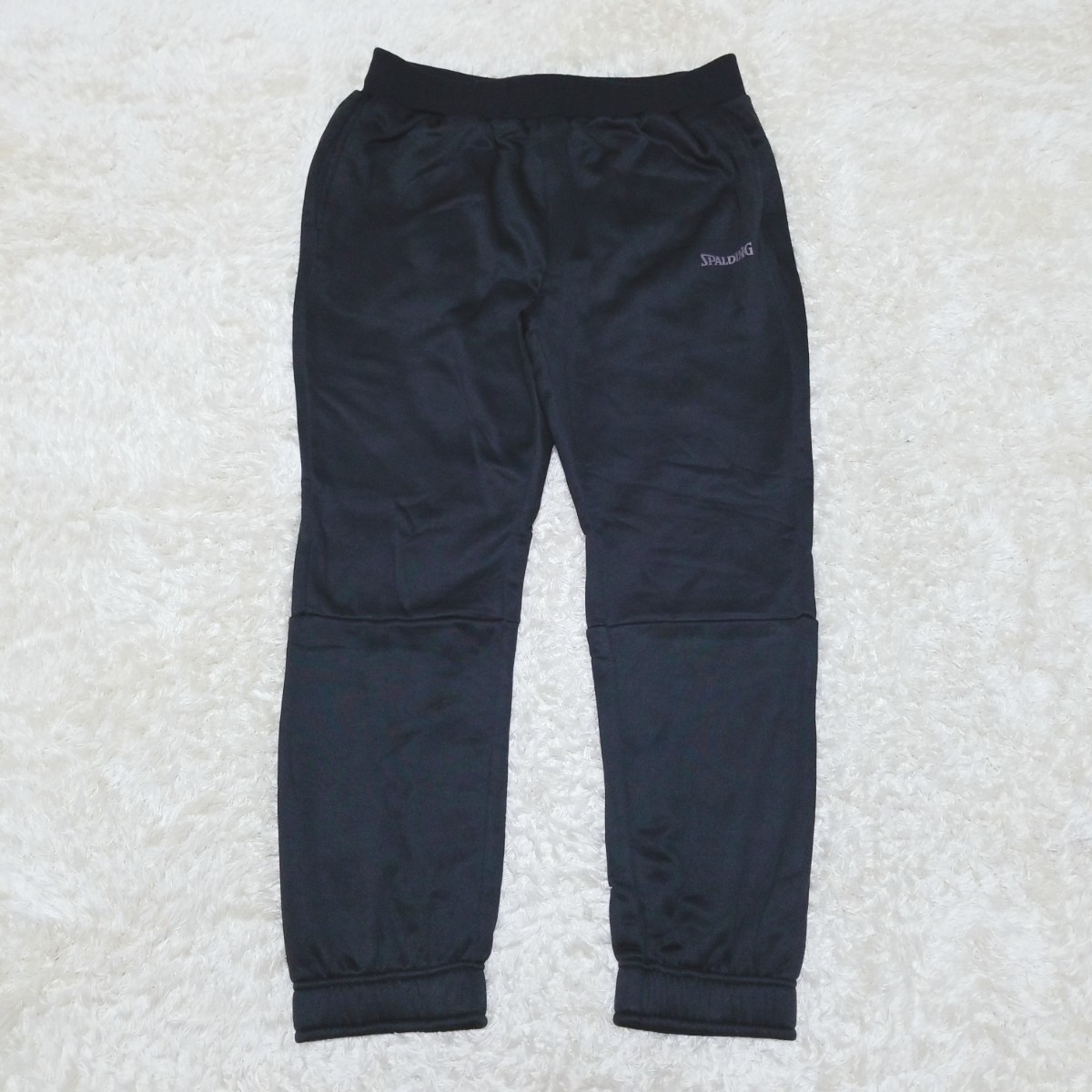 送料無料★美品★Y1121 SPALDING スポルディング メンズ ジョガーパンツ 防寒パンツ 暖パン ウエストゴム 裏起毛 LL ブラック スポーツ拍卖