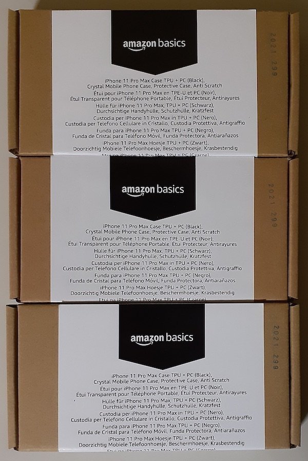 4142 未使用 未開封 3個 iPhone11ProMax カバー Amazon Basics B07XC7LF3Q TPU+PC(Black) クリスタル携帯電話用ケース 保護ケース 傷防止拍卖
