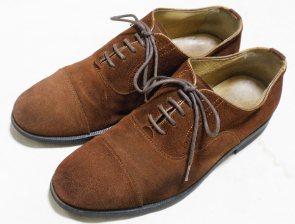 25cm【KENZO/レザーシューズ】キャップトゥ 内羽根 ストレートチップ スウェード ケンゾー 革靴 古着拍卖