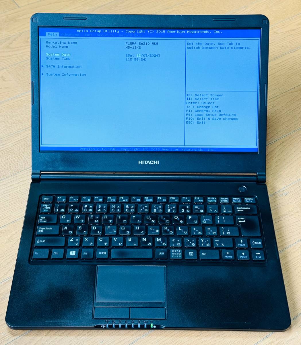 日立 FLORA Se210(RK5) / AMD E1 Micro-6200T 1.0Ghz / メモリ2GB/ SSD 無し/ BIOS起動可ジャンク品拍卖