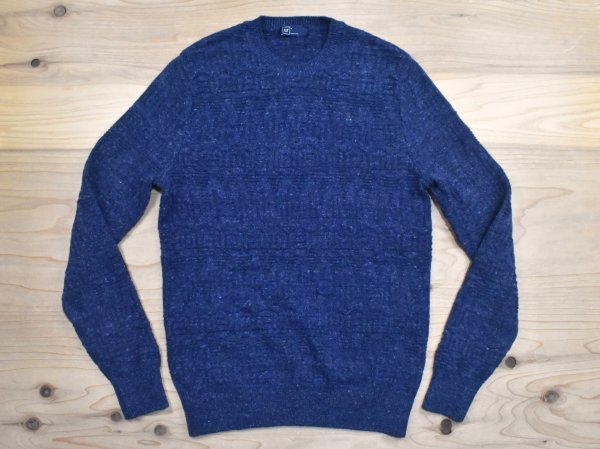 GAP 立体編み コットン セーター sizeS 紺 ネイビー ポリコットン ギャップ アメカジ ブランド古着拍卖