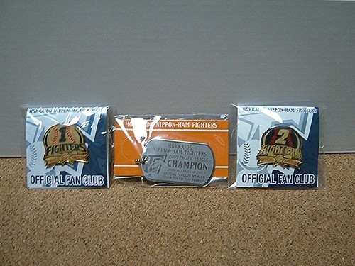 北海道日本ハムファイターズ ピンバッチ ドッグタグ 3個セット(12D)拍卖