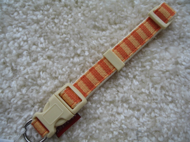 ★同梱お得★小型首輪-№20・ボーダーカラー・オレンジ♪拍卖