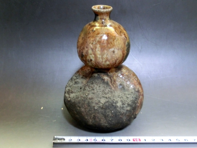 徳利■古丹波 瓢箪型 時代物 江戸期 花瓶 古い花器 ひょうたん 徳利 酒器 一輪挿し 花器 古美術 骨董品 上物■拍卖