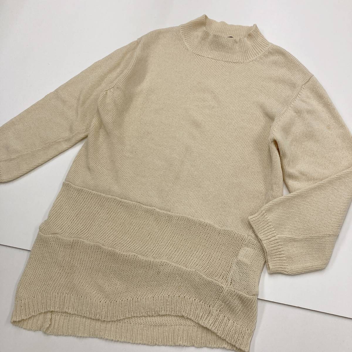 歪み 再構築 AD1992 コムデギャルソンオムプリュス ロング丈 ニット セーター モックネック HOMME PLUS 90s VINTAGE archive 3110237拍卖