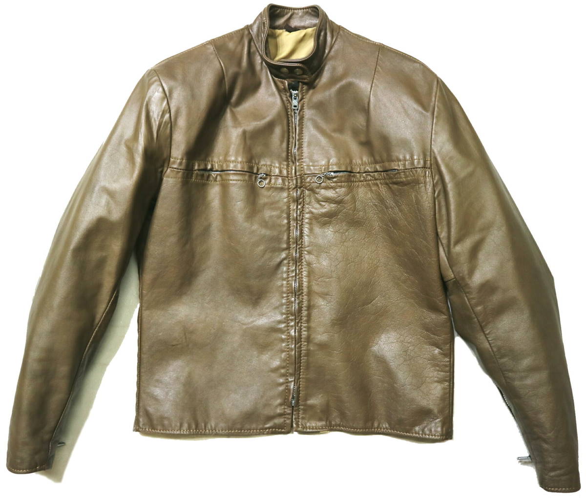 概ね美品!◆70’s USA製 AMF Harley Davidson ハーレーダビッドソン 牛革 レザーライダースジャケット◆女性L相当(身長154-156センチ位)拍卖