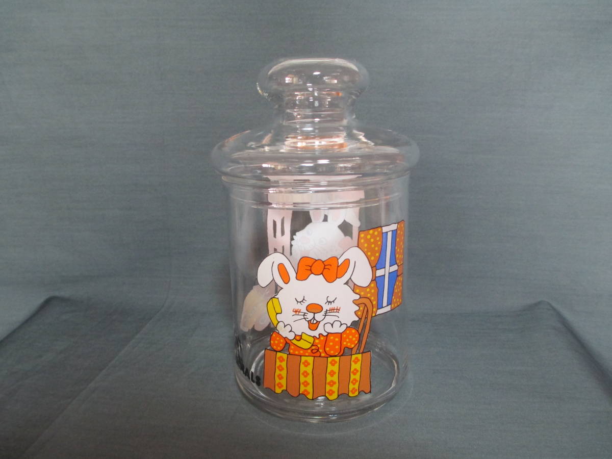 ウサギ ガラス キャンディポット キャニスター 小物入れ Joy Joy Animals 未使用品拍卖
