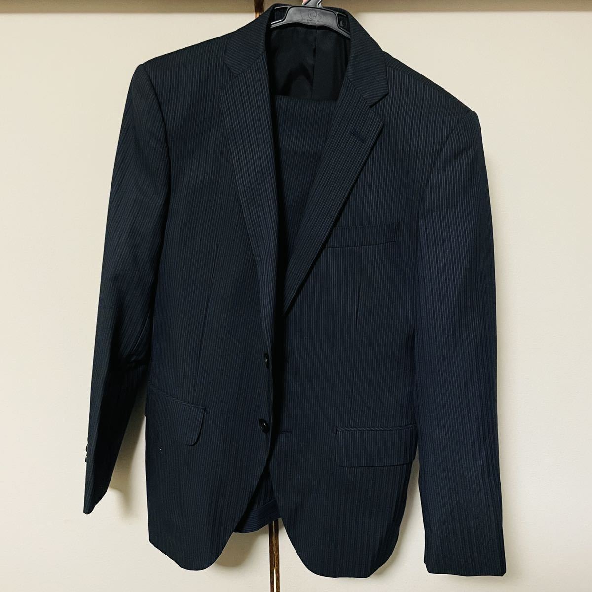 スーツ セットアップ オールシーズン ビジネススーツ ネイビー ストライプ Y4拍卖