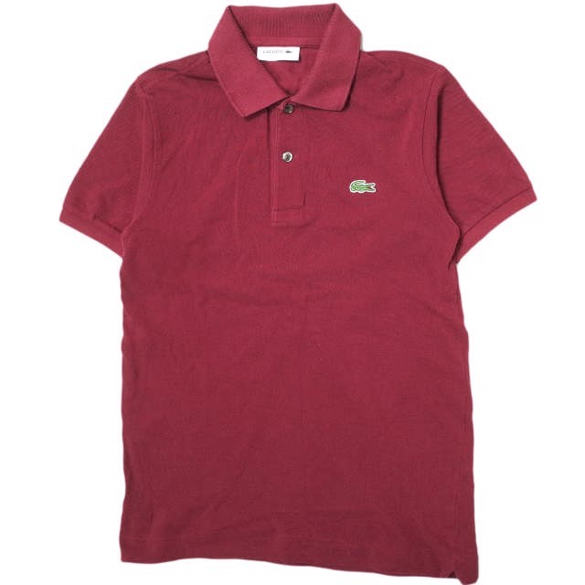 LACOSTE ラコステ 日本製 ロゴ刺繍 鹿の子ポロシャツ L1212A 1 ボルドー 半袖 カノコ ワニ トップス g15030拍卖