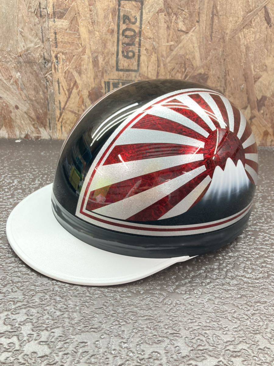 新品 送料無料 カスタムコルク半 黒 赤ラメラップ塗装 シルバーラメ 富士日章 ペイント拍卖