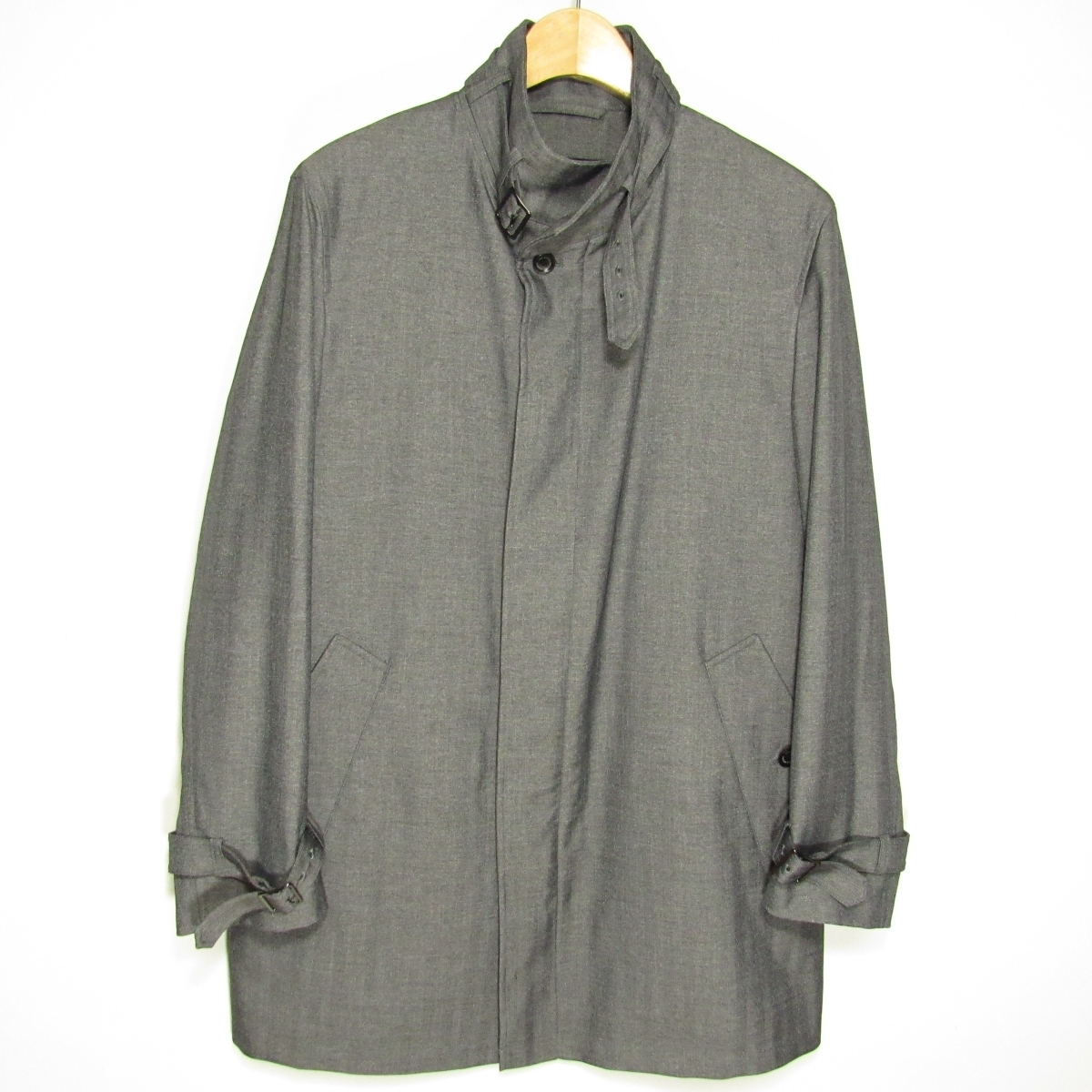 美品 三陽商会 サンヨー SANYO メンズ 京鴨ダウンライナー付 比翼 コート M 秋冬 春先 グレー ヘリンボーン ストレッチ THE STITCH MEISTER拍卖