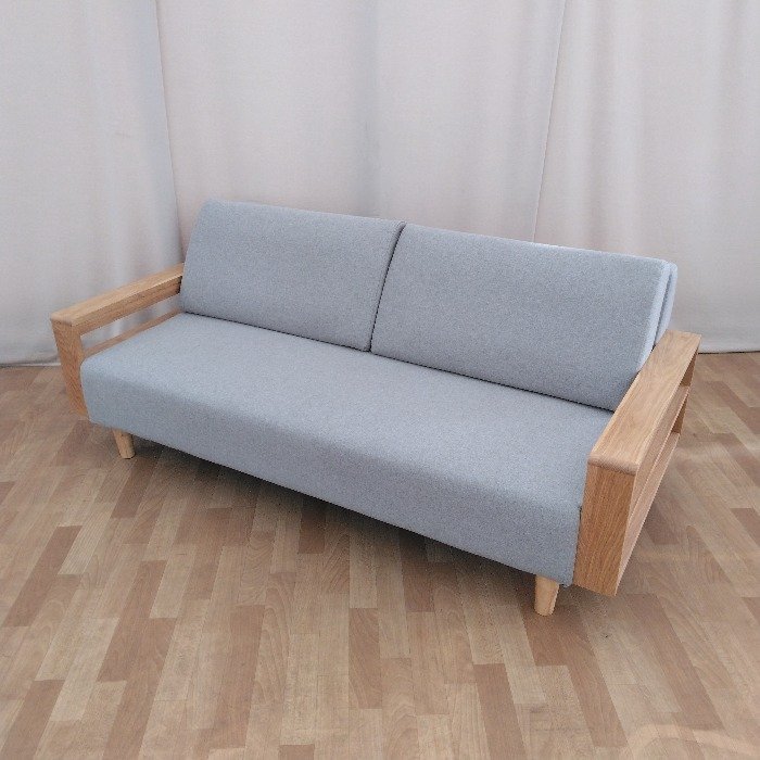 中古 ソファ 天然木カバーリングソファ幅180 応接椅子 待合椅子 ロビーチェア ミーティングチェア 1人 1人用 業務用 応接室 事務所拍卖